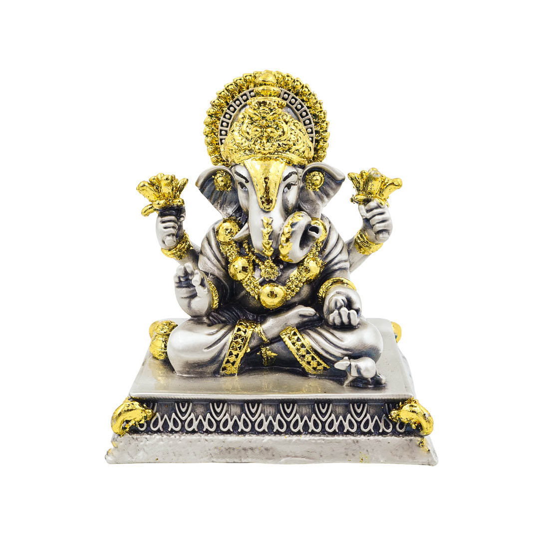 Raika's Ganesha - 3029 Silver Antiq Emery | Gold Leafing
