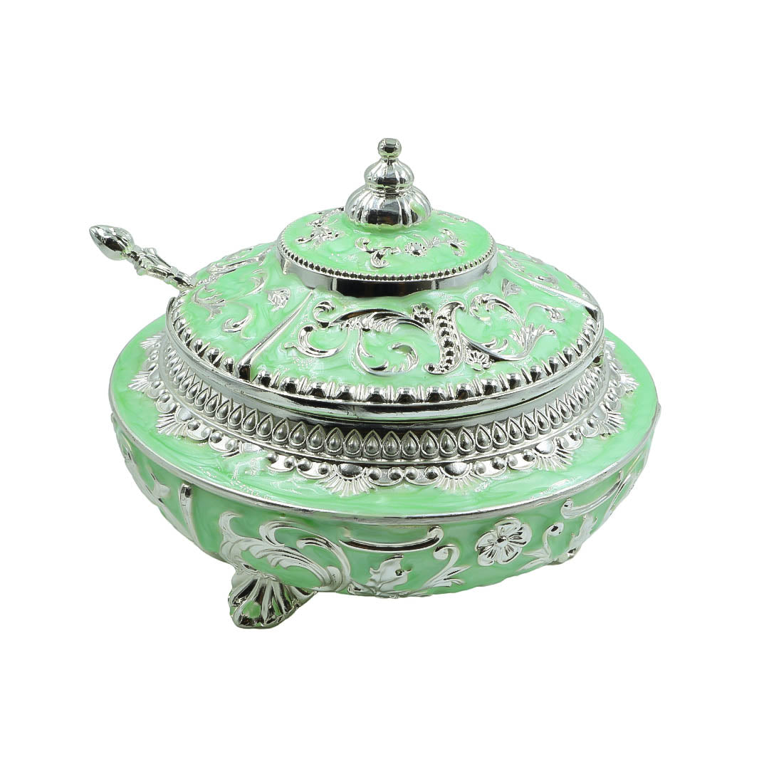 RAIKA'S SUGAR POT WITH MINT GREEN COLOUR