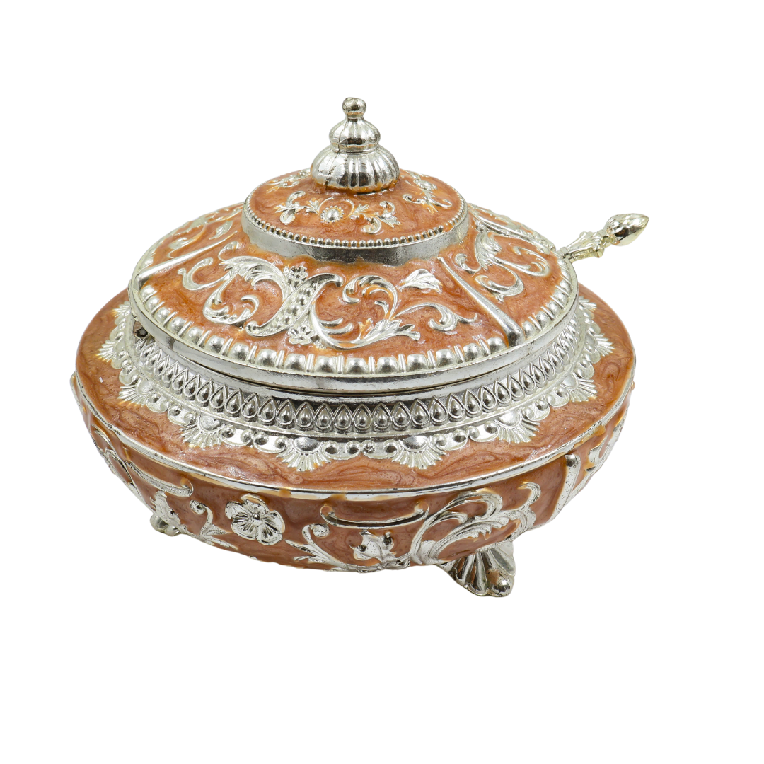 RAIKA'S SUGAR POT WITH BROWN COLOUR