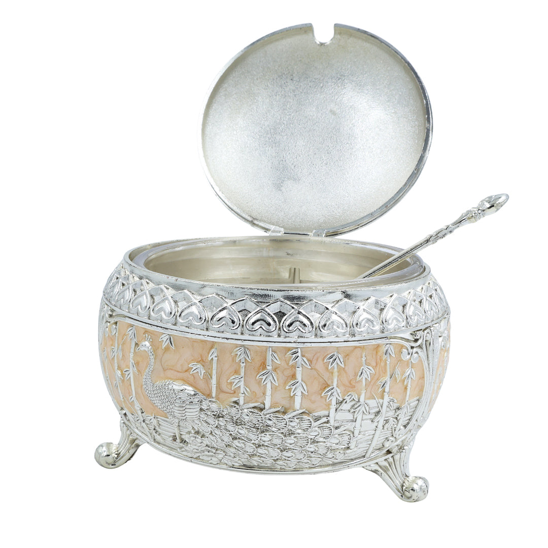 Peacock Sugar Pot | Peach