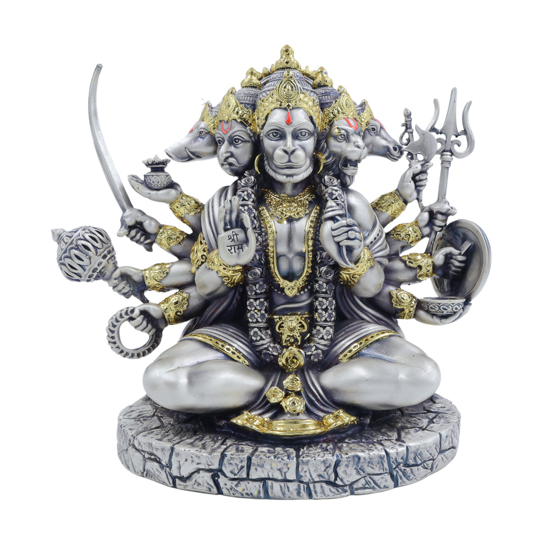 Panchmukhi Hanuman with Gold Leafing