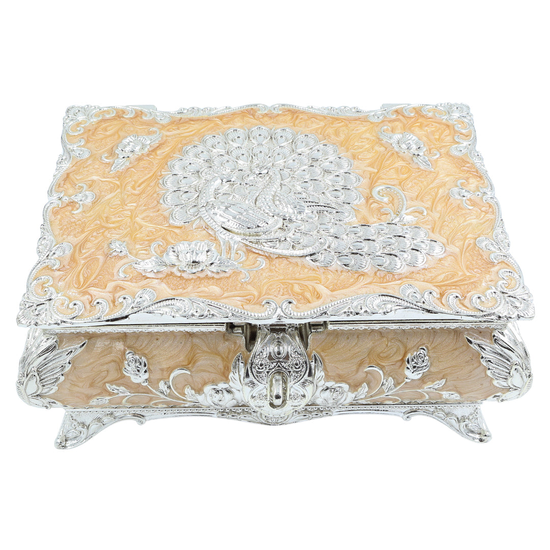 Peacock Jewellery Box | Peach