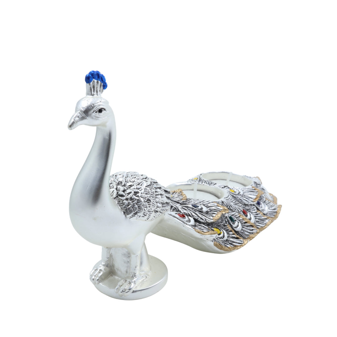 Royal Peacock Feather Tealight Holder