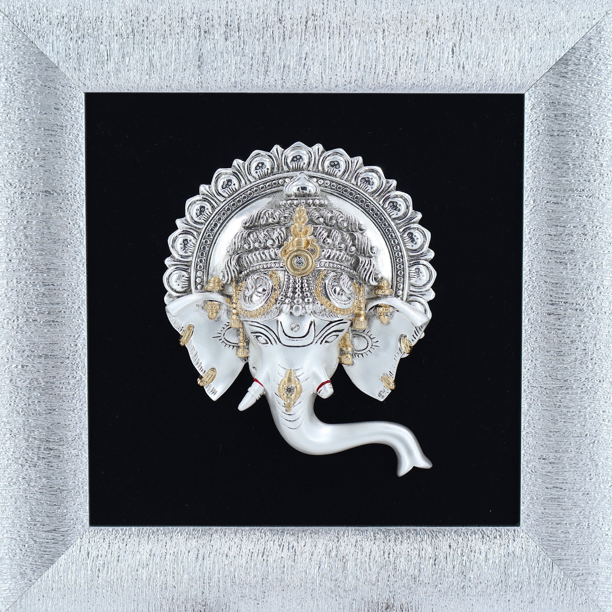 GANESHA SILVER FINISH 3D FRAME