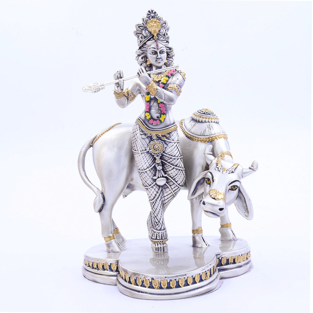 Lord Krishna With Cow Idol
