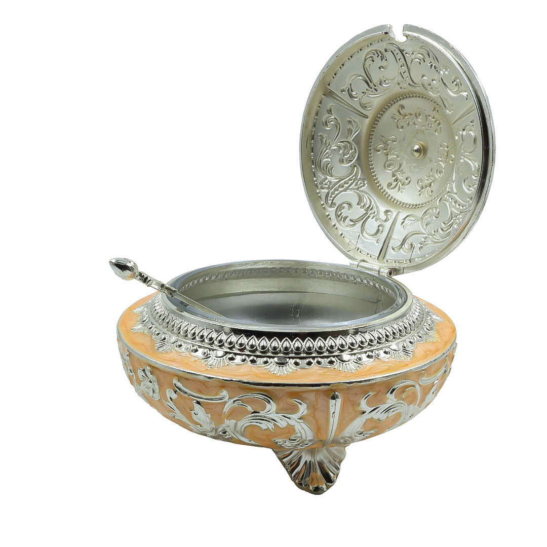 RAIKA'S SUGAR POT WITH PEACH COLOUR