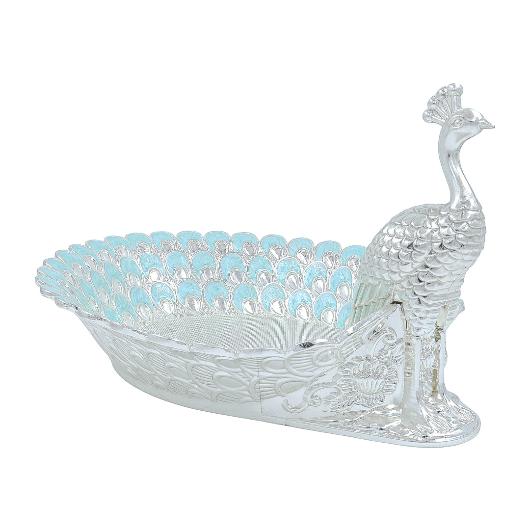 PEACOCK FEATHER TRAY | BLUE