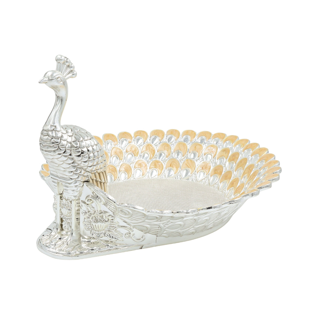 PEACOCK FEATHER TRAY | PEACH