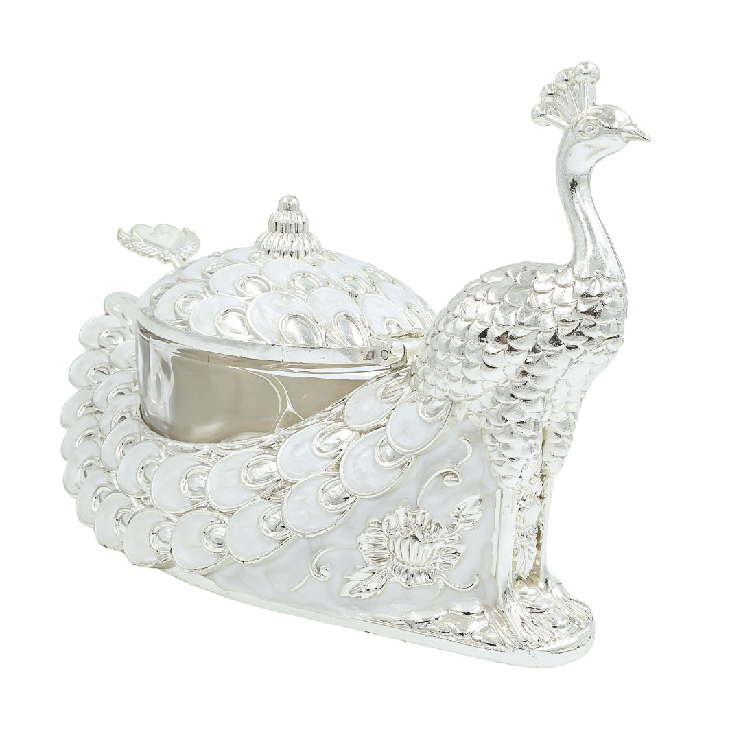 Peacock Dry Fruit Box | Ivory