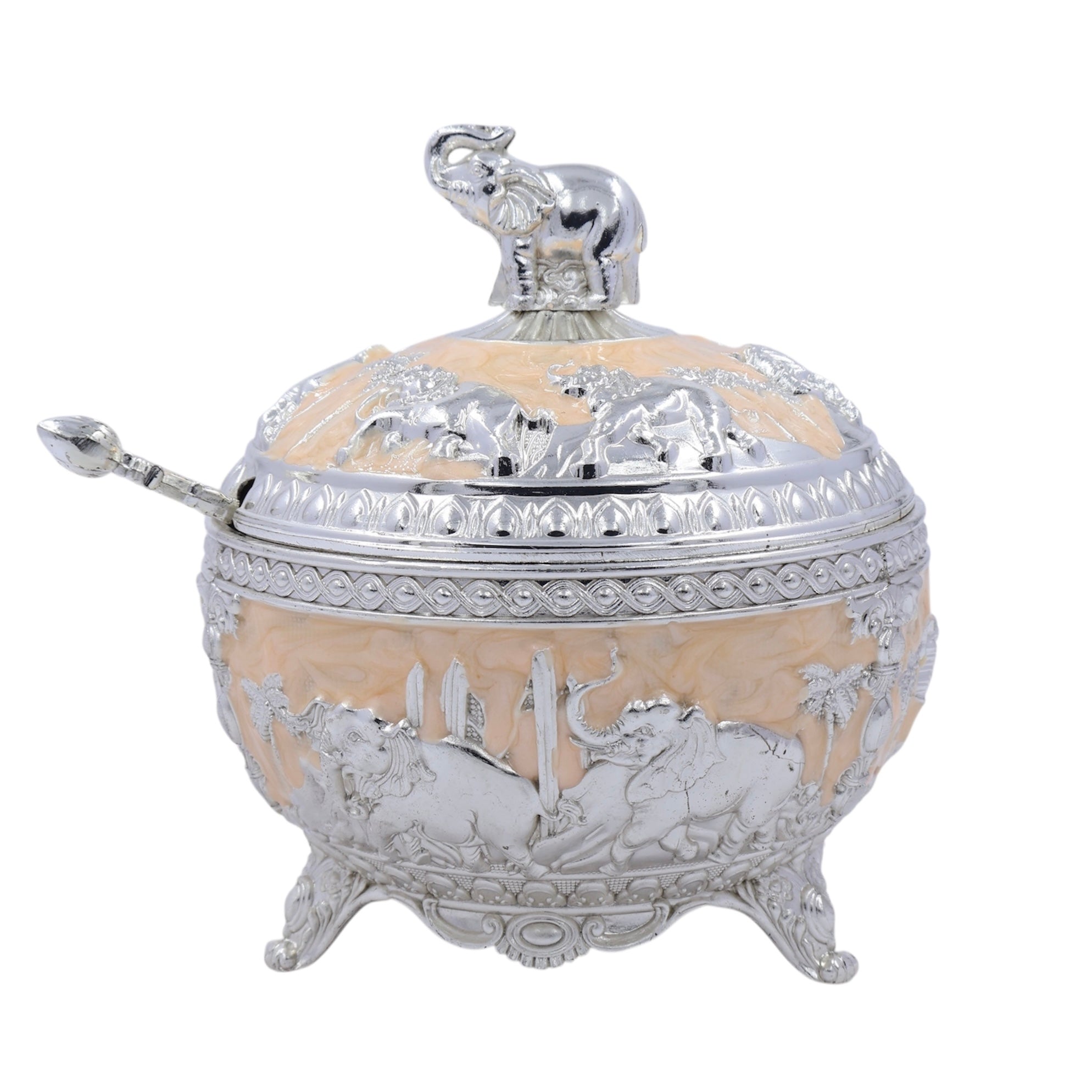 Elephant Sugar Pot Box | Peach