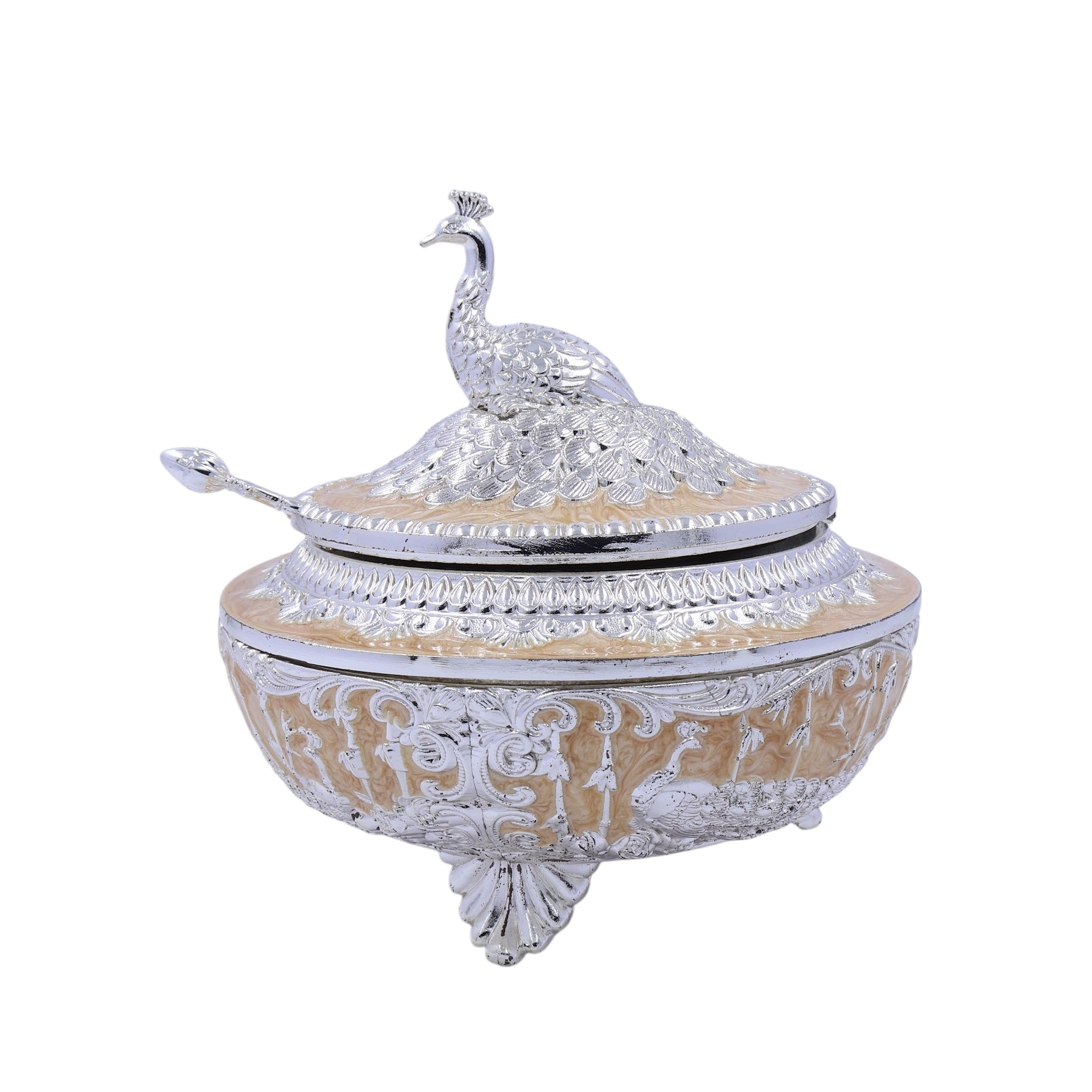 Peacock Sugar Pot Box | PEACH