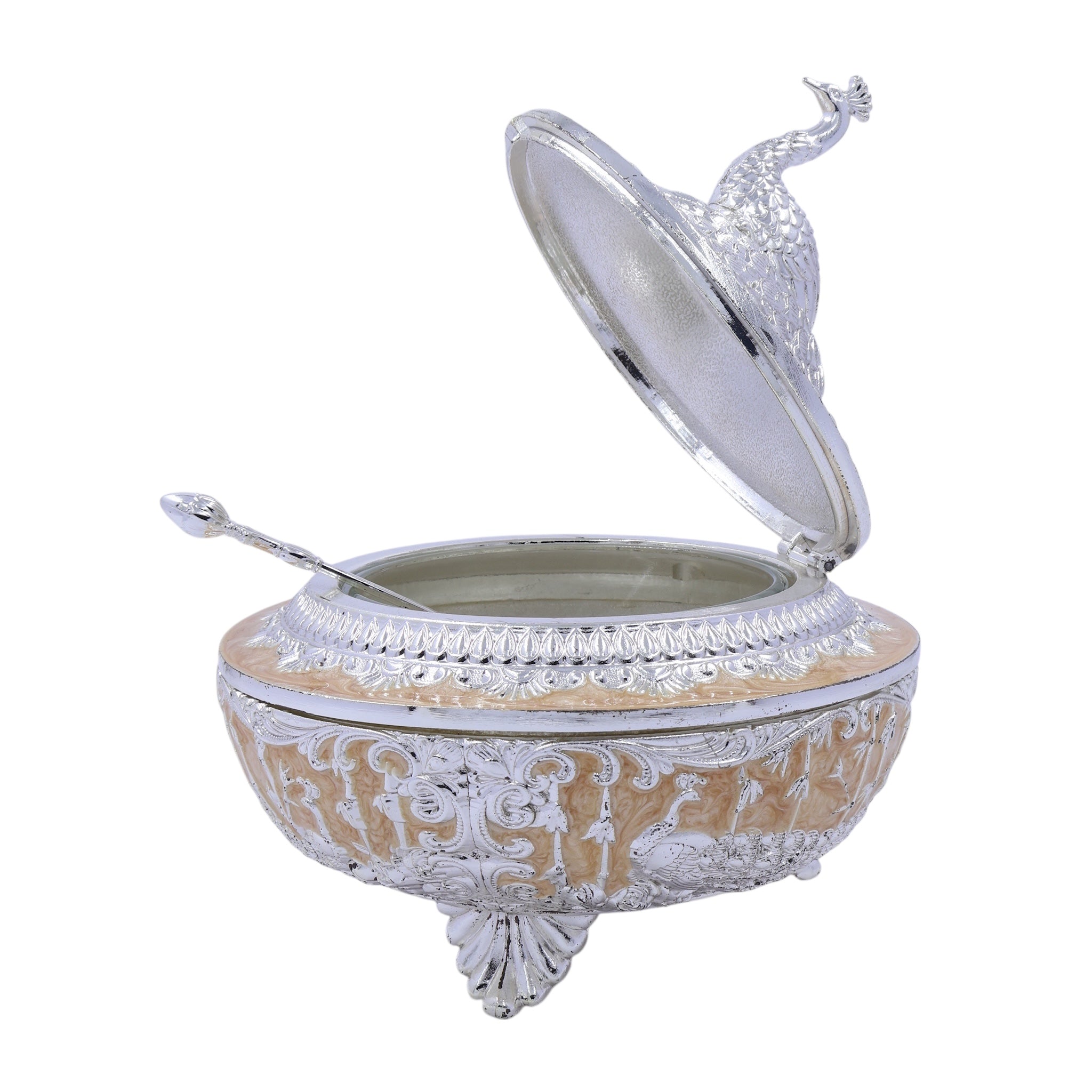 Peacock Sugar Pot Box | PEACH