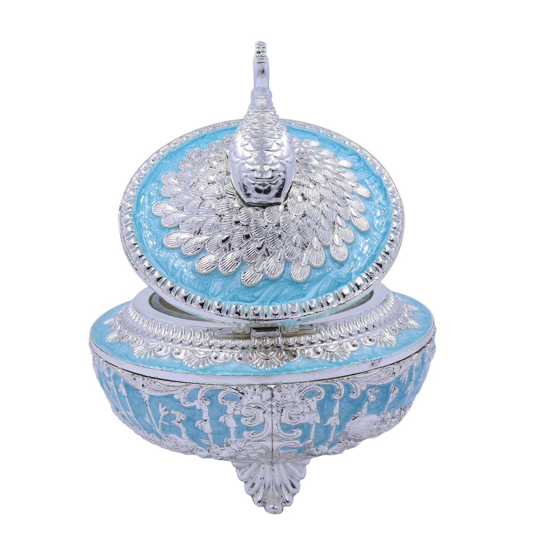 Peacock Sugar Pot Box | Blue