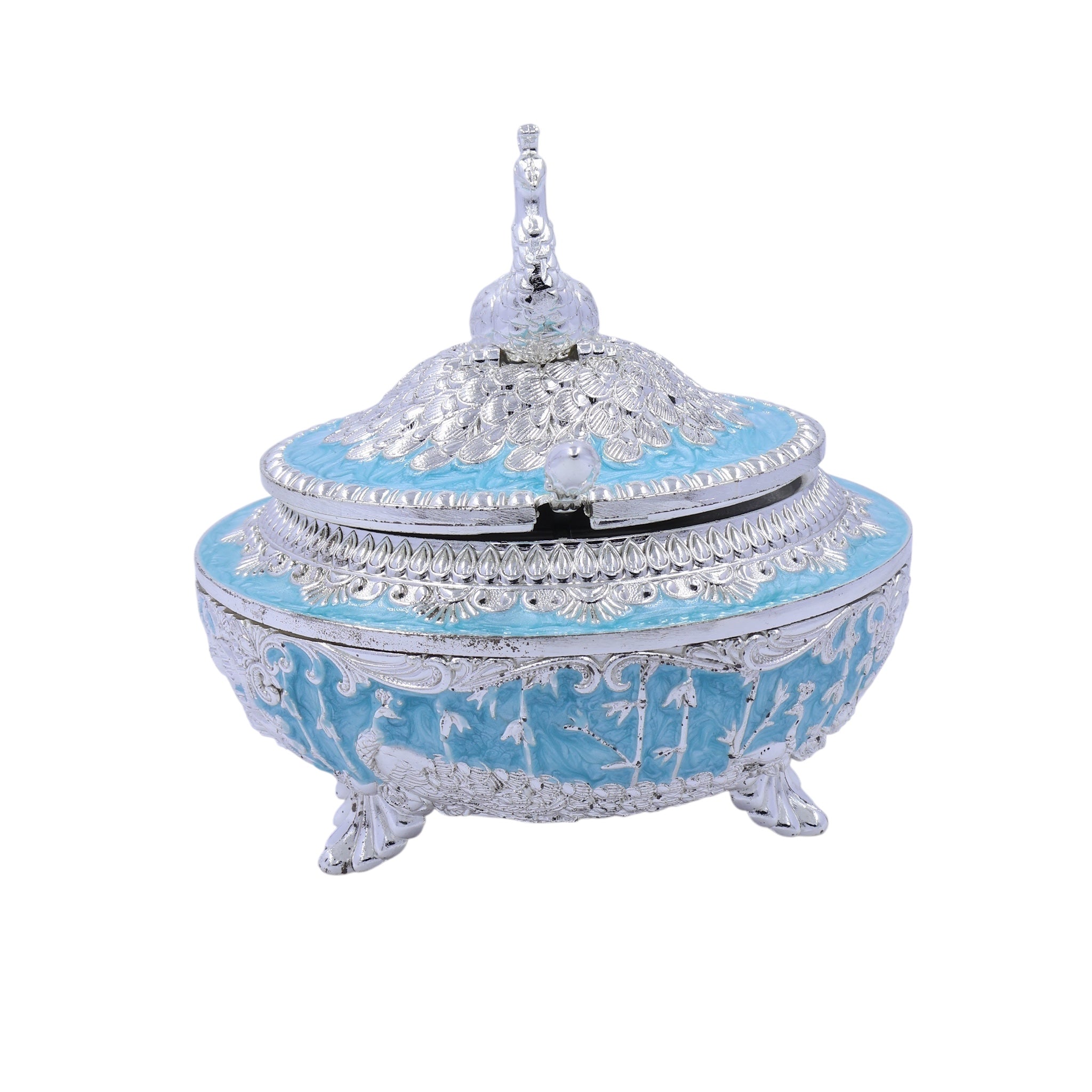 Peacock Sugar Pot Box | Blue