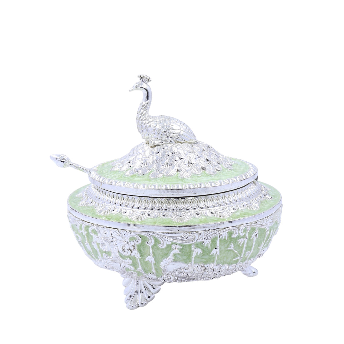 Peacock Sugar Pot Box | Green