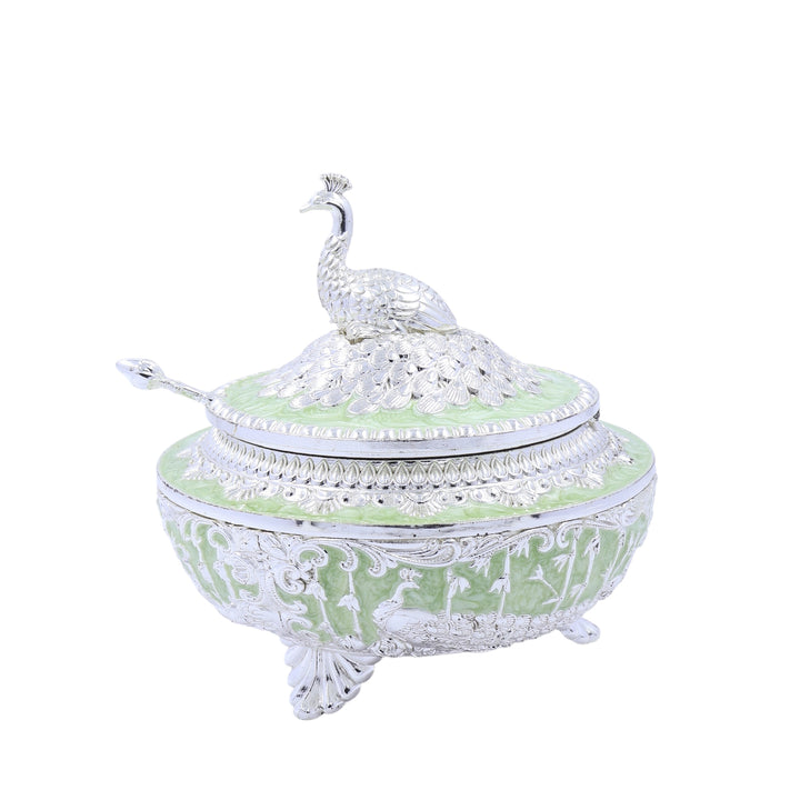 Peacock Sugar Pot Box | Green