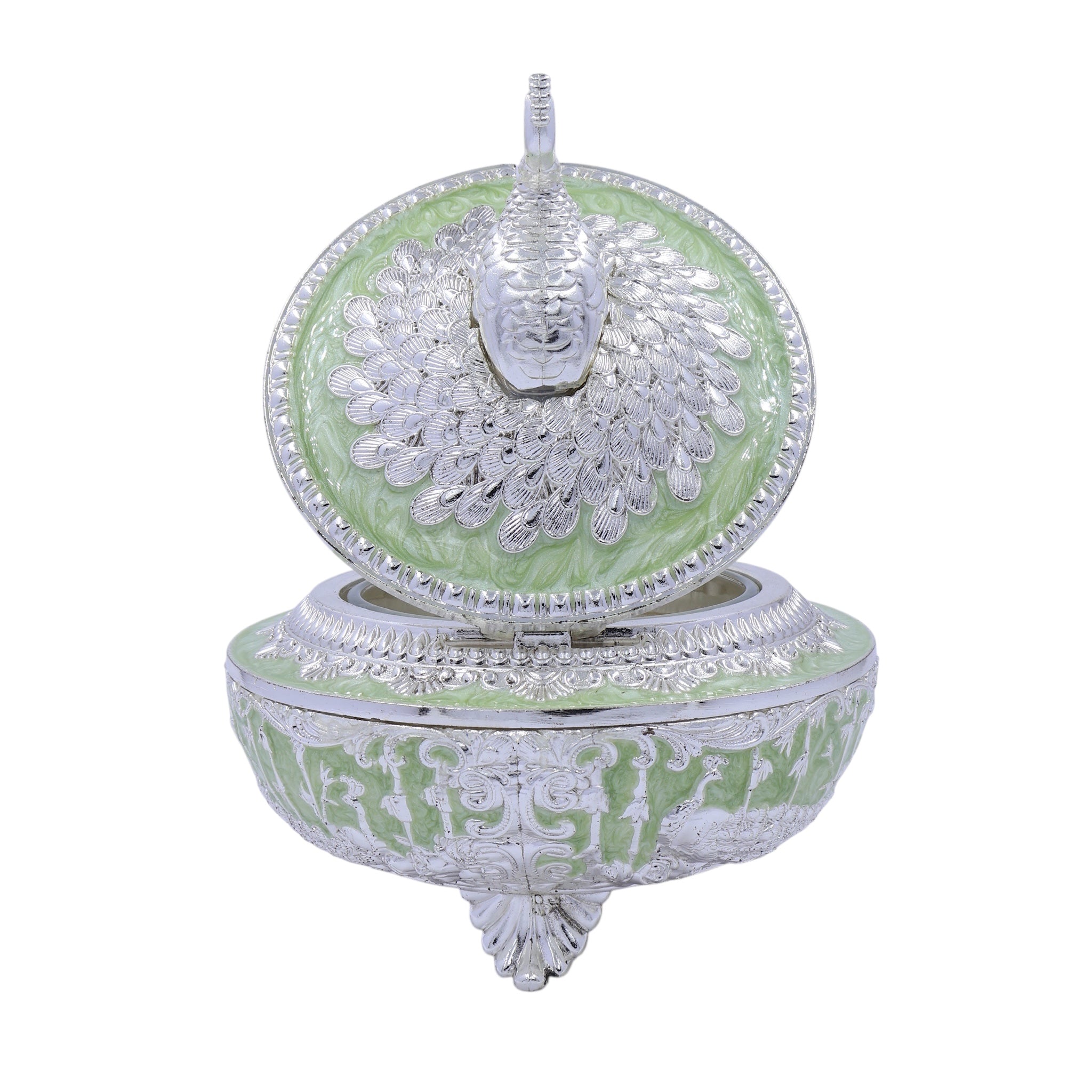 Peacock Sugar Pot Box | Green