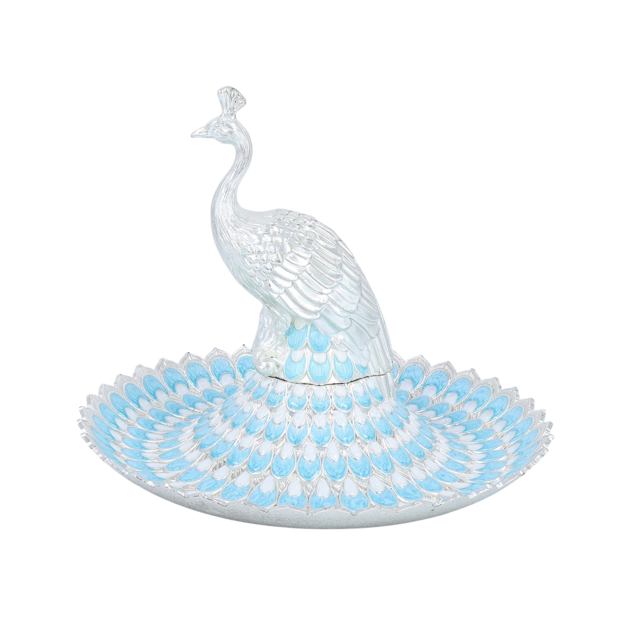 PEACOCK FEATHER TRAY | L BLUE