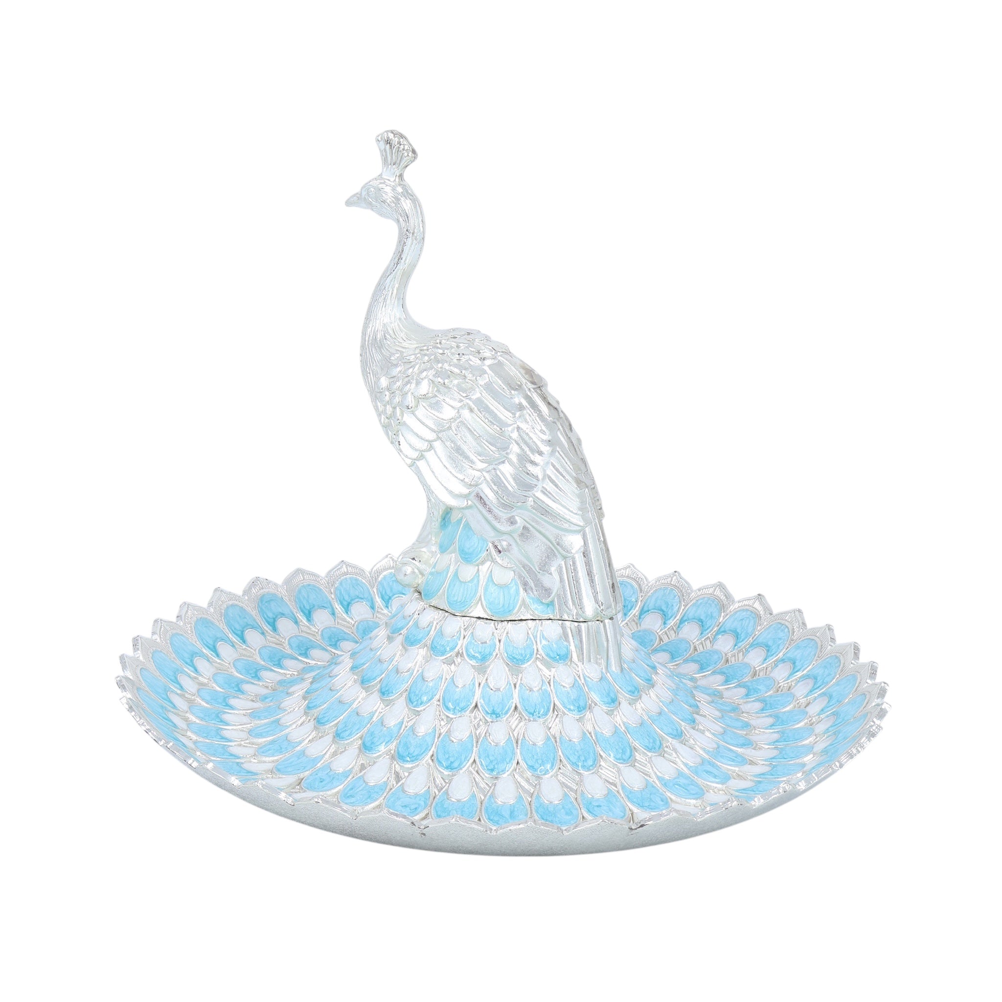PEACOCK FEATHER TRAY | L BLUE