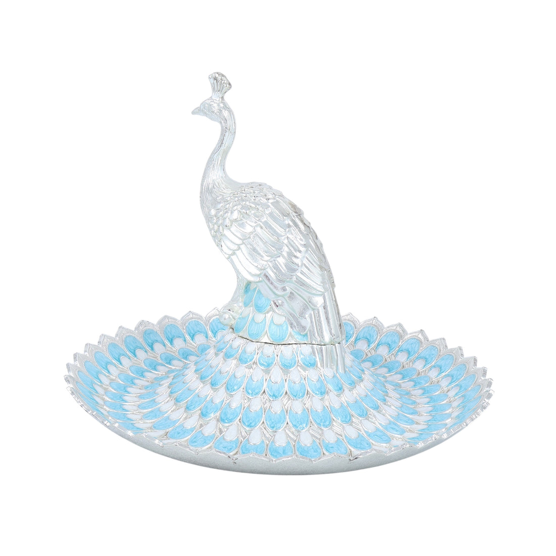 PEACOCK FEATHER TRAY | L BLUE