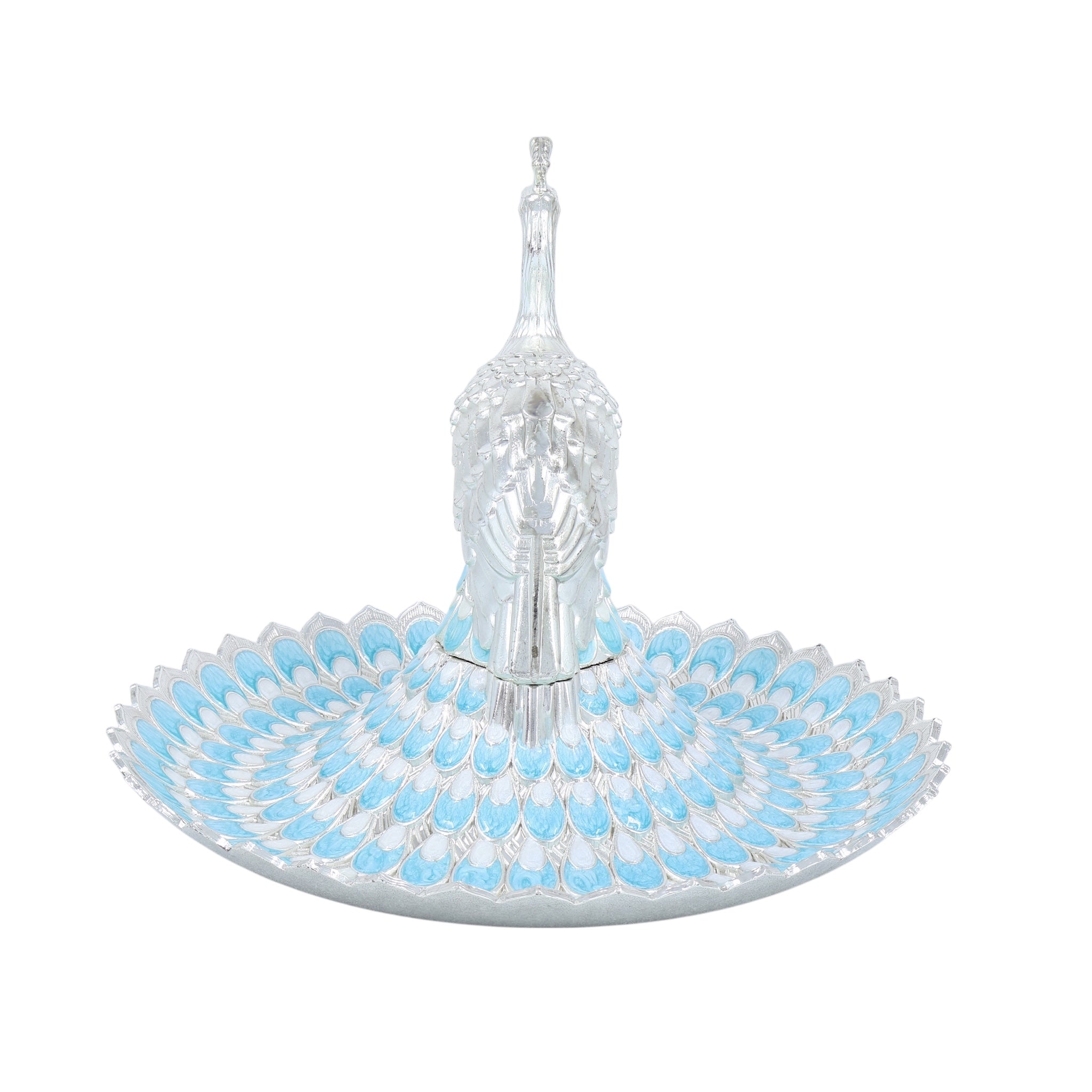 PEACOCK FEATHER TRAY | L BLUE