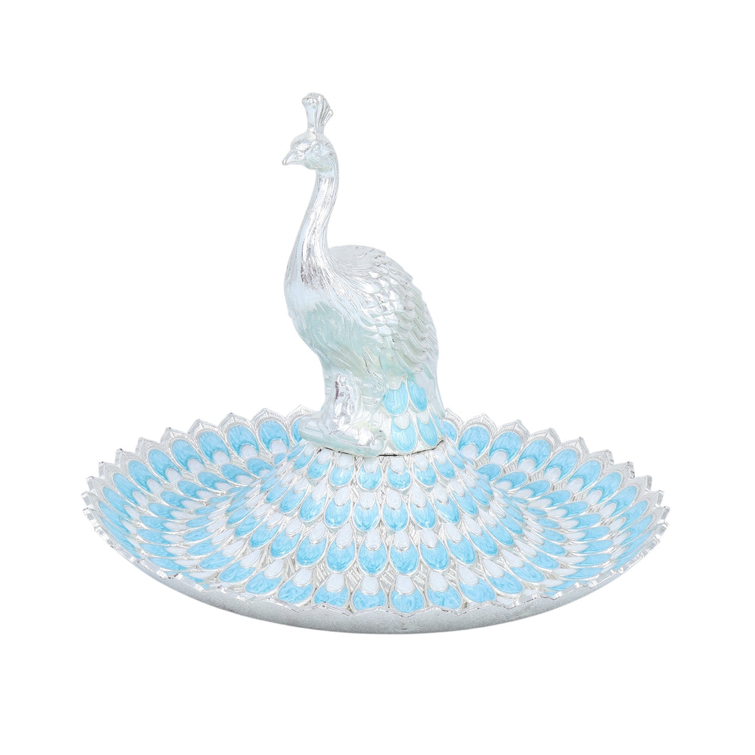 PEACOCK FEATHER TRAY | L BLUE