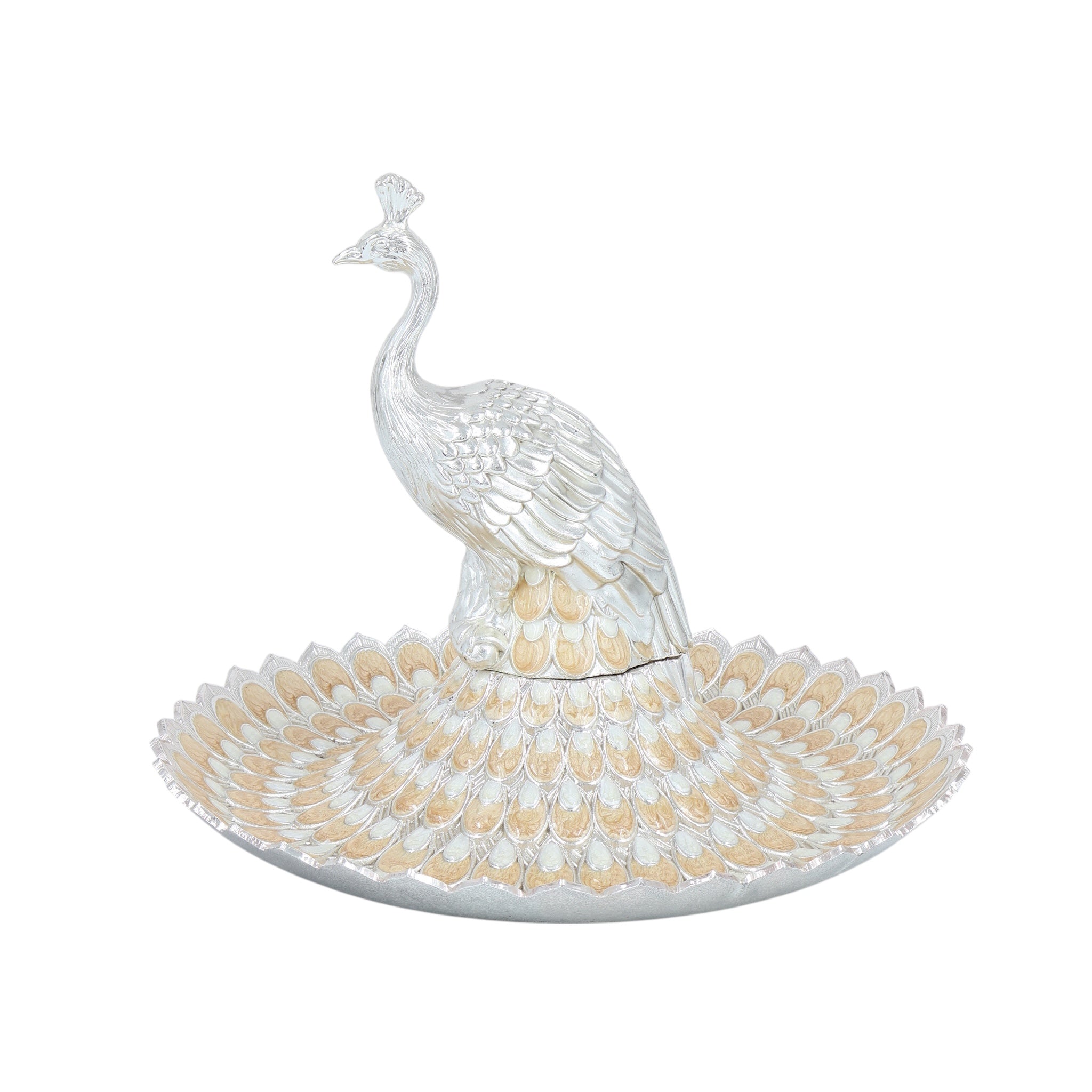 PEACOCK FEATHER TRAY | L PEACH