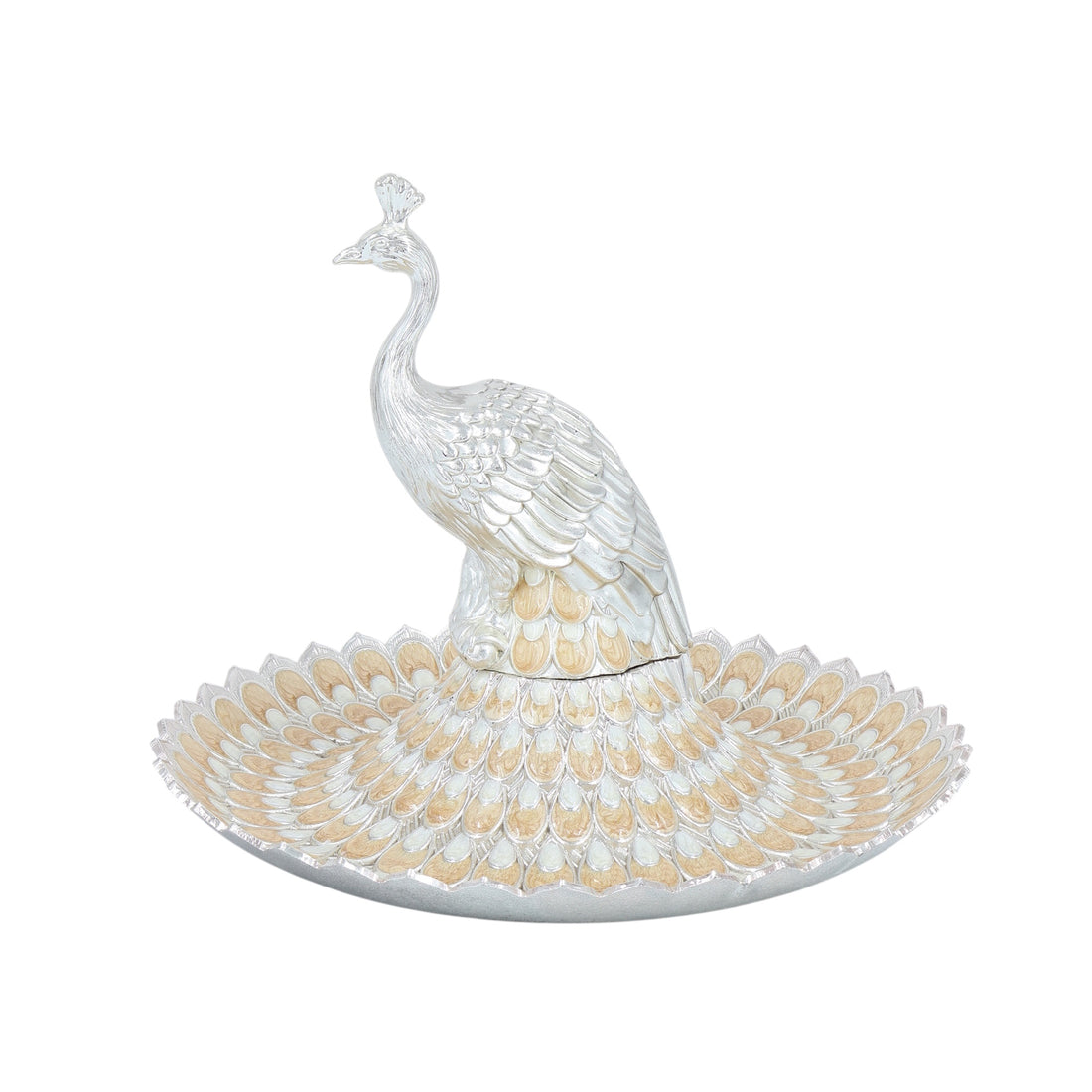 PEACOCK FEATHER TRAY | L PEACH
