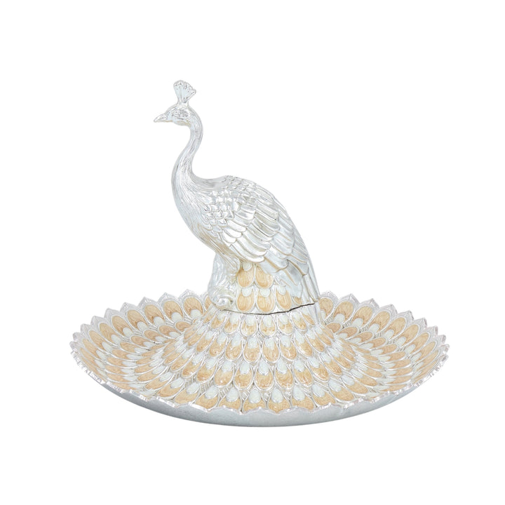 PEACOCK FEATHER TRAY | L PEACH