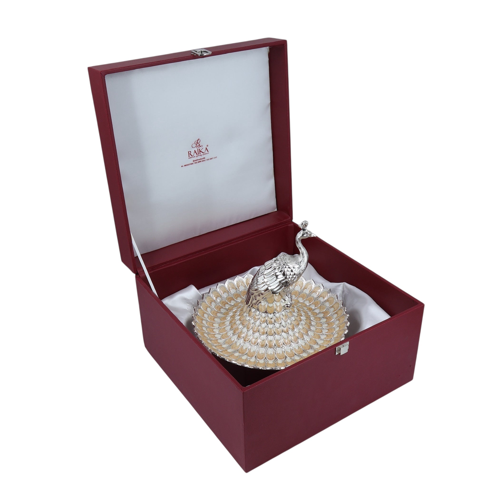 PEACOCK FEATHER TRAY | L PEACH
