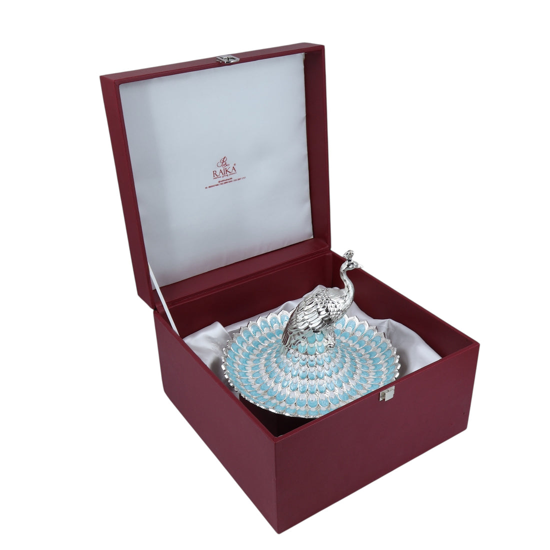 PEACOCK FEATHER TRAY | L BLUE