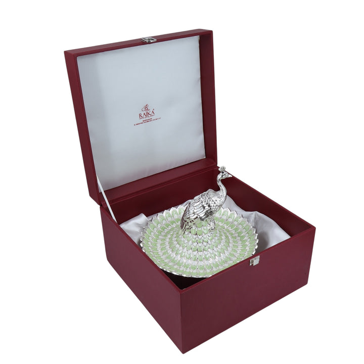 PEACOCK FEATHER TRAY | L MINT