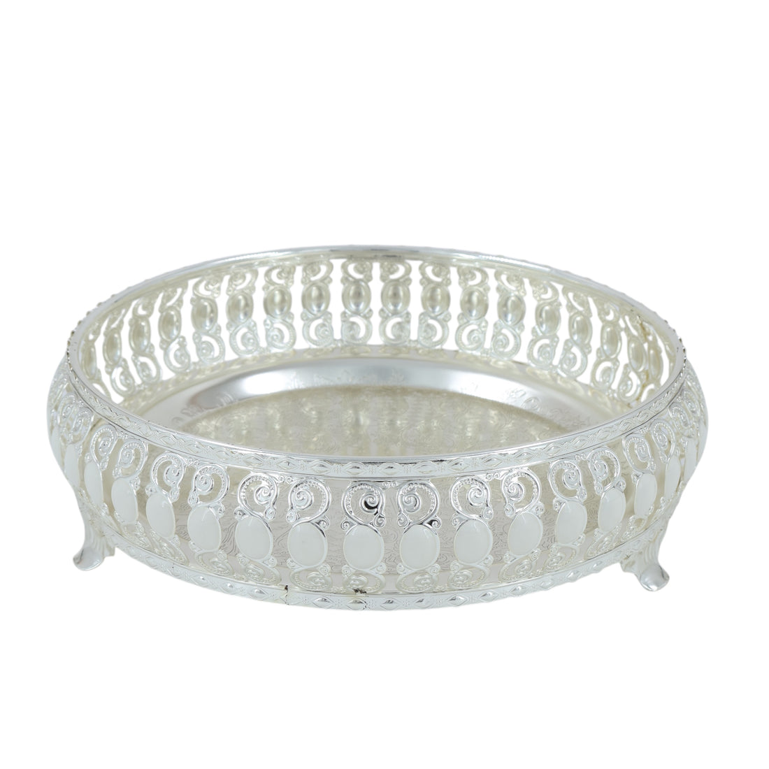 Royal Round Decorative Tray | XL White