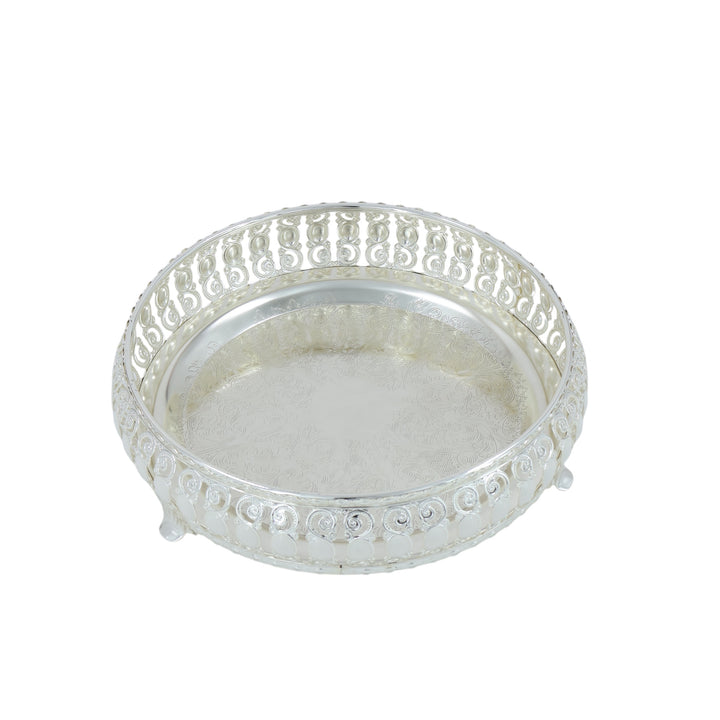 Royal Round Decorative Tray | M White