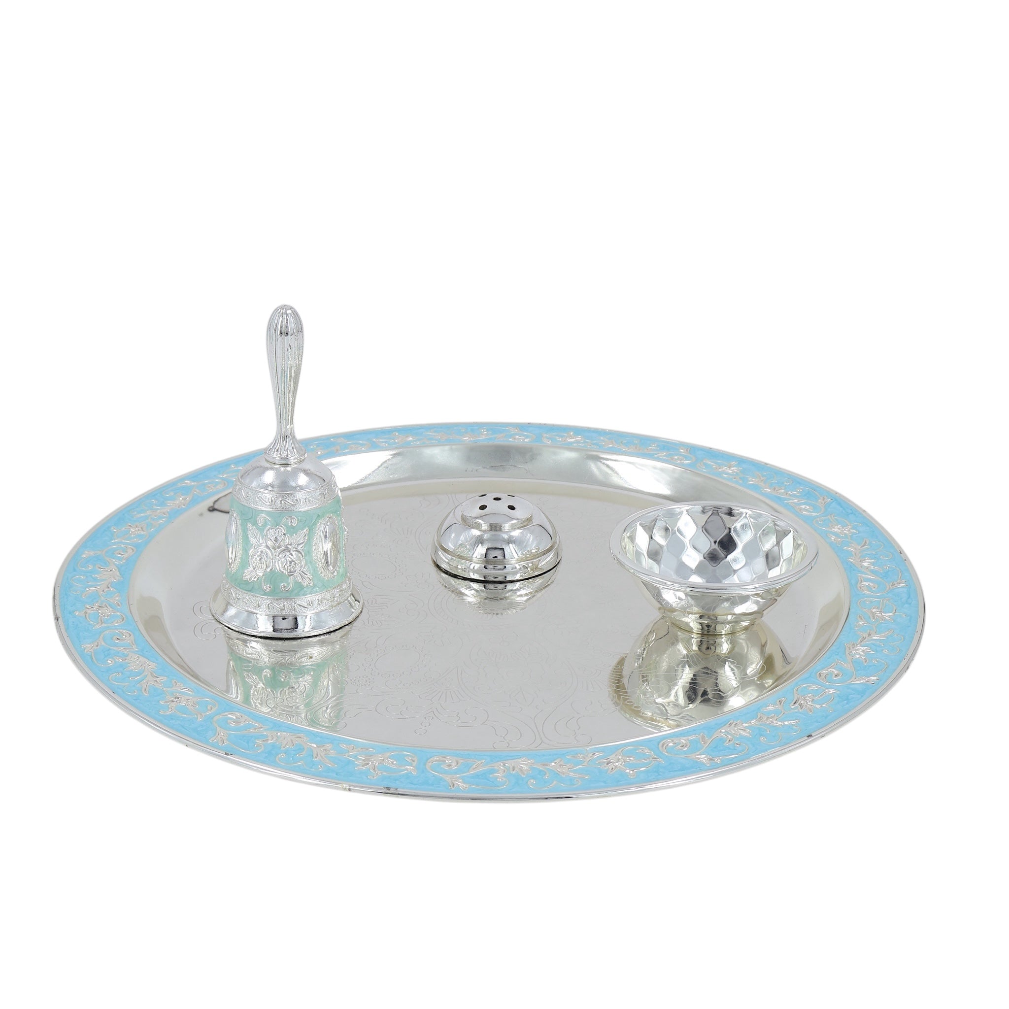 POOJA THALI SET | L MINA WORK BLUE
