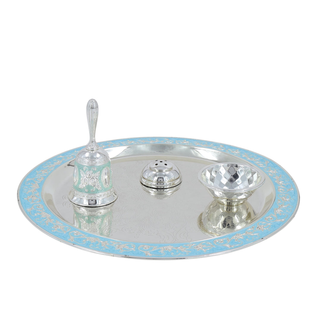 POOJA THALI SET | L MINA WORK BLUE