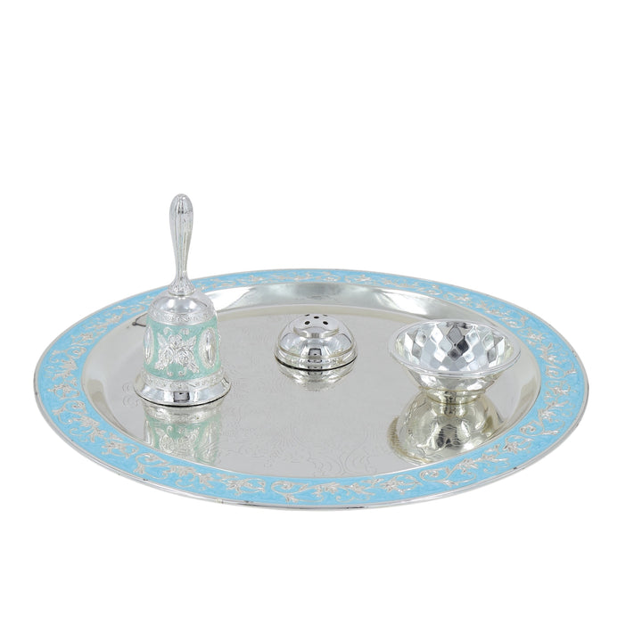 POOJA THALI SET | L MINA WORK BLUE