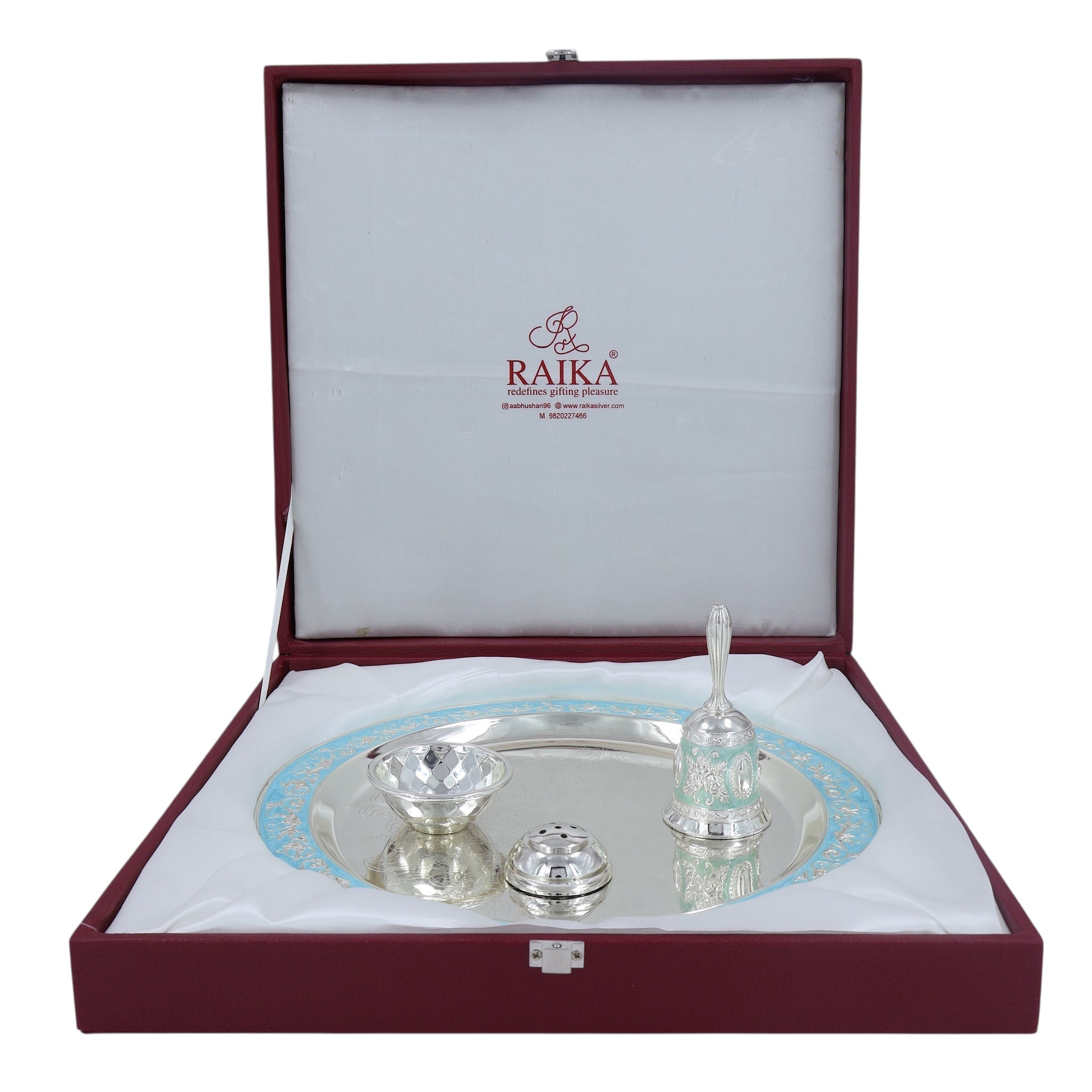 POOJA THALI SET | L MINA WORK BLUE