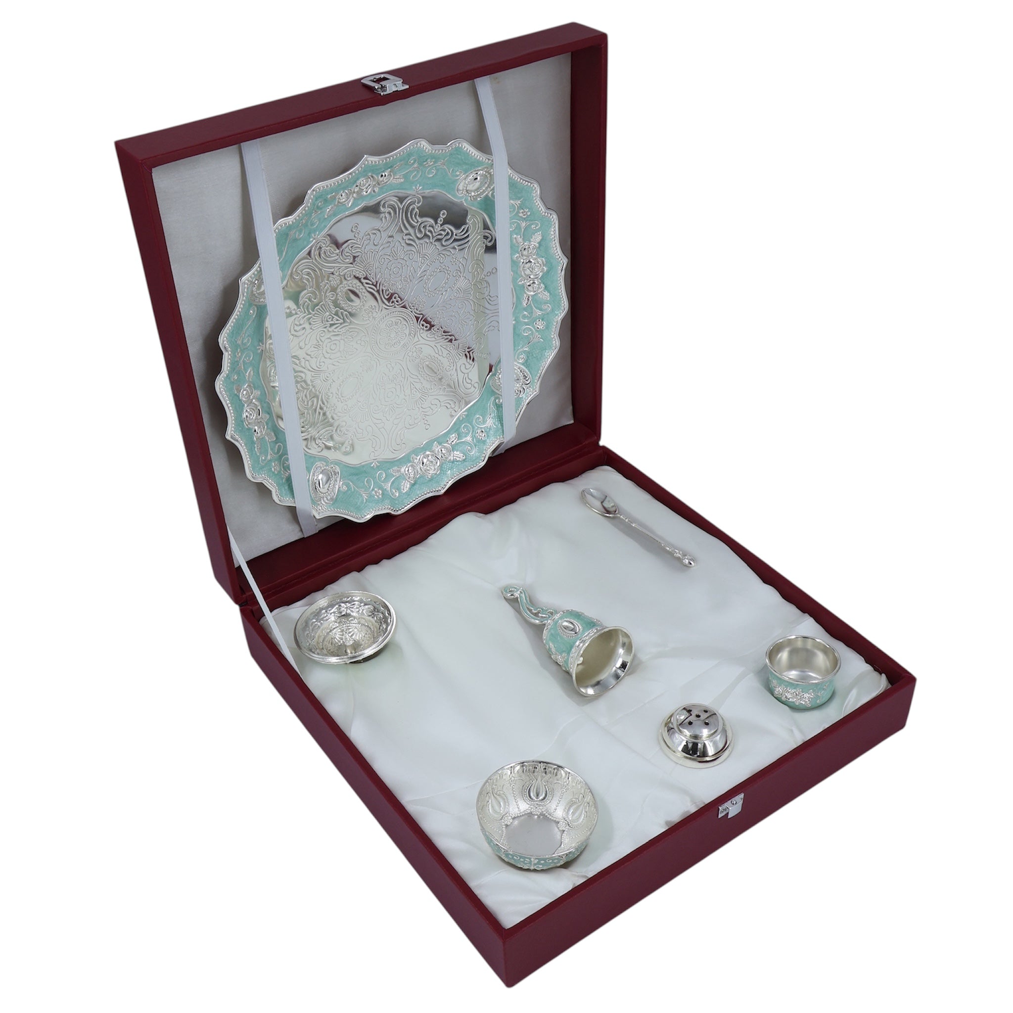 POOJA THALI SET | L MINA WORK BLUE PREMIUM