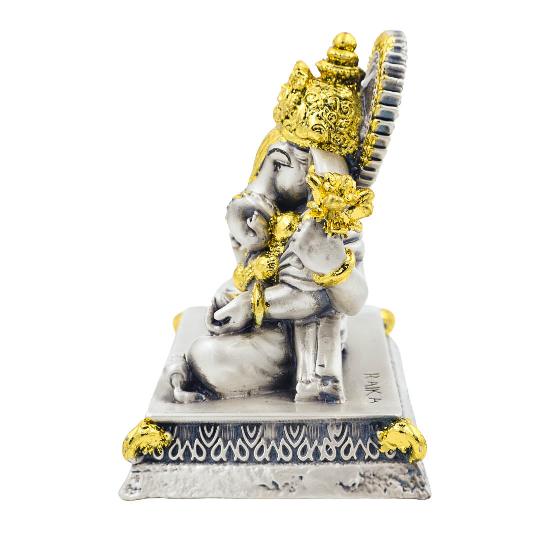 Raika's Ganesha - 3029 Silver Antiq Emery | Gold Leafing