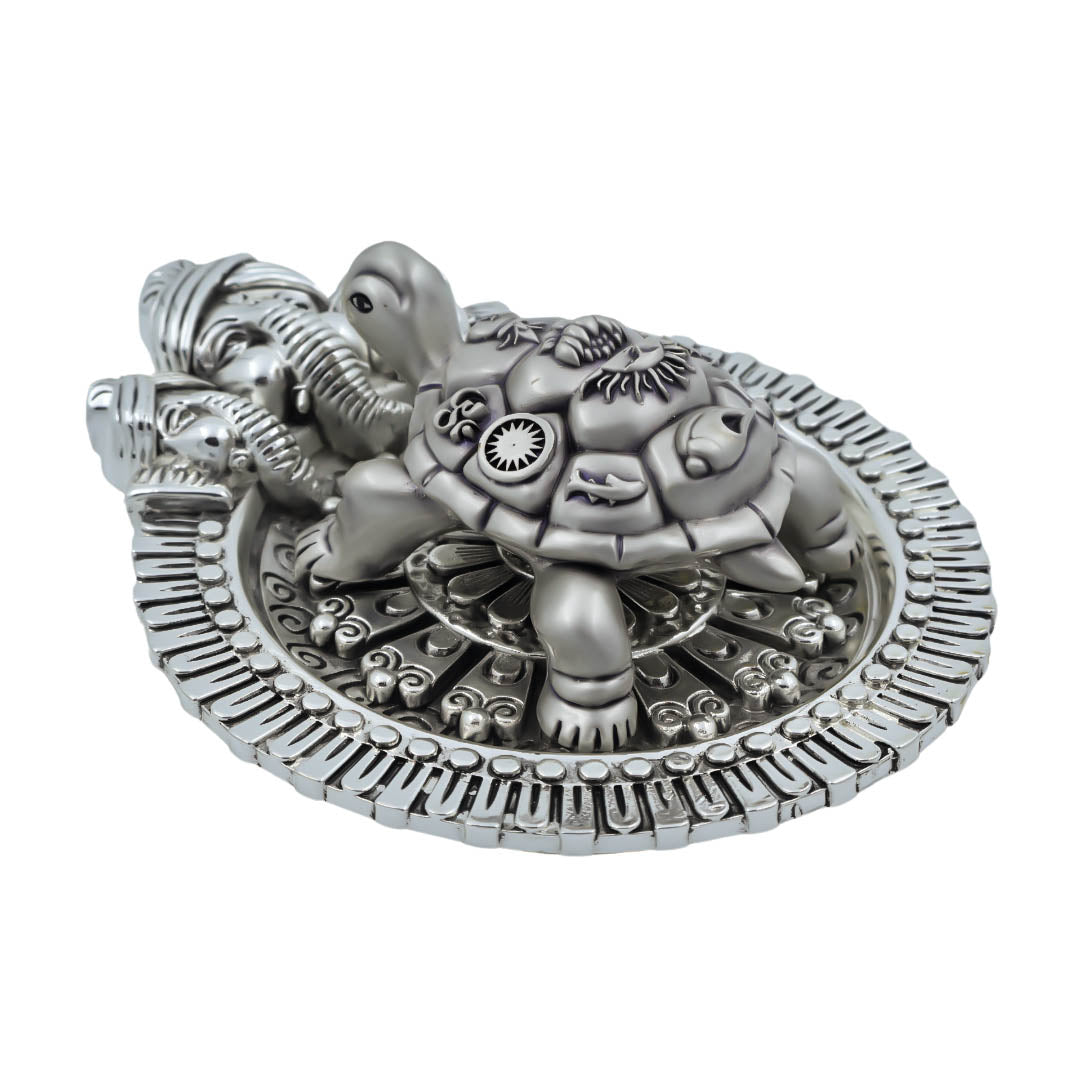 Ganesha Plate Silver Antiq & Vastu Tortoise Antiq Emery