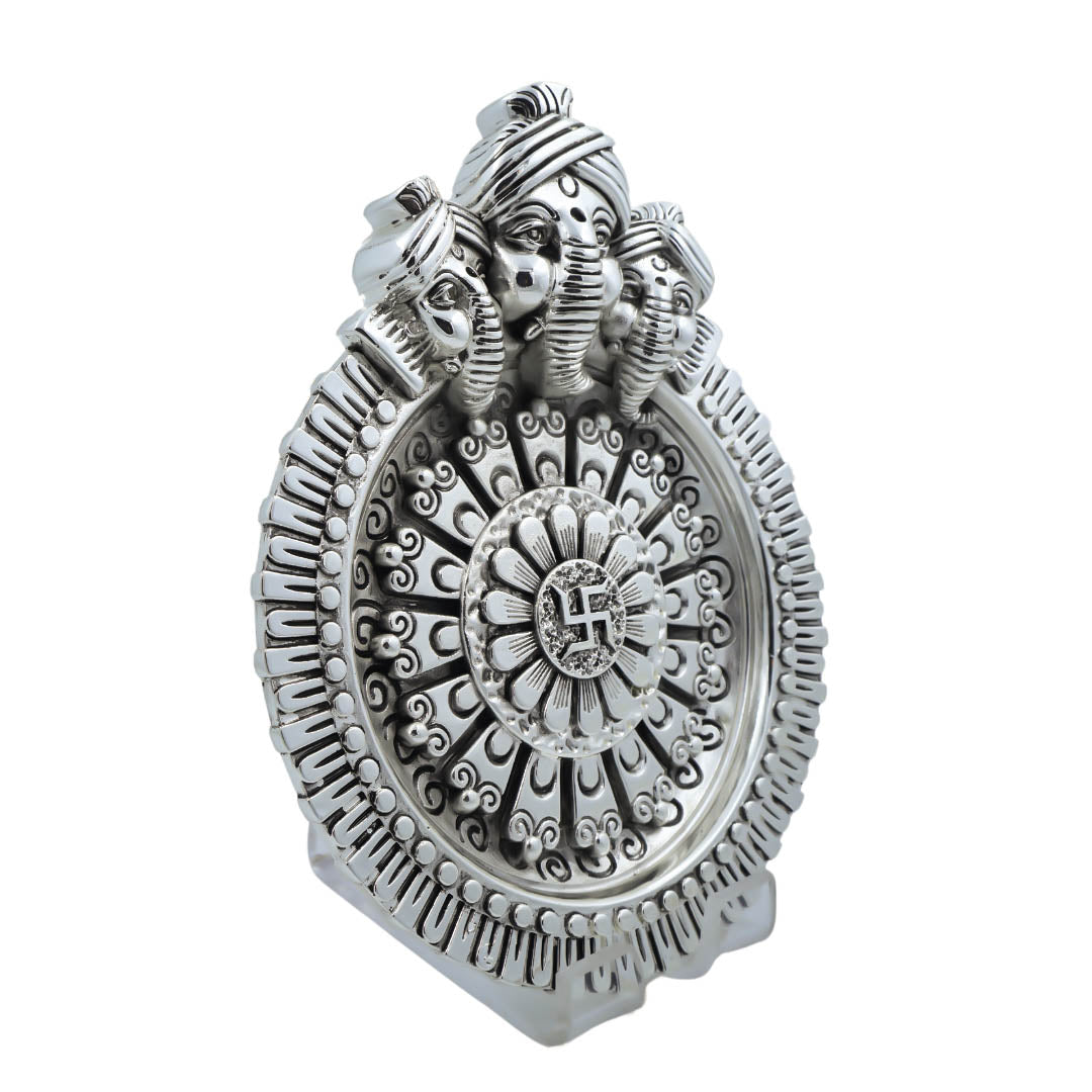 Raika's Ganesha Plate Silver Antiq