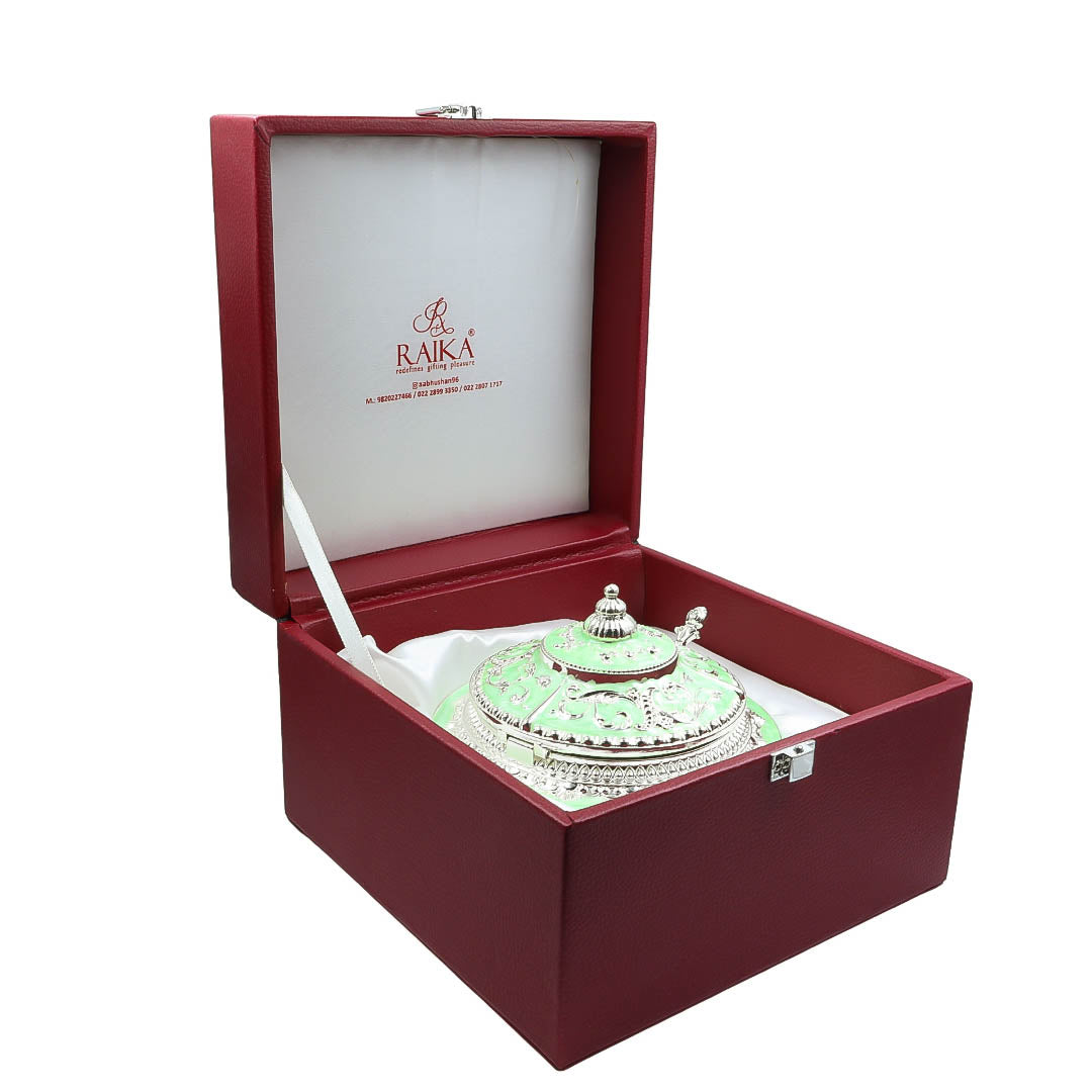 RAIKA'S SUGAR POT WITH MINT GREEN COLOUR