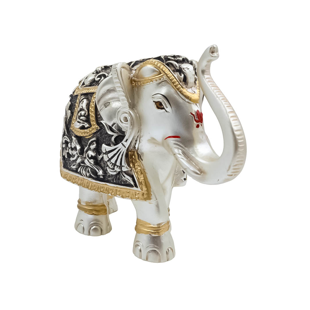 RAIKA'S ELEPHANT SILVER ANTIQ WITH GOLDEN TOUCH UP