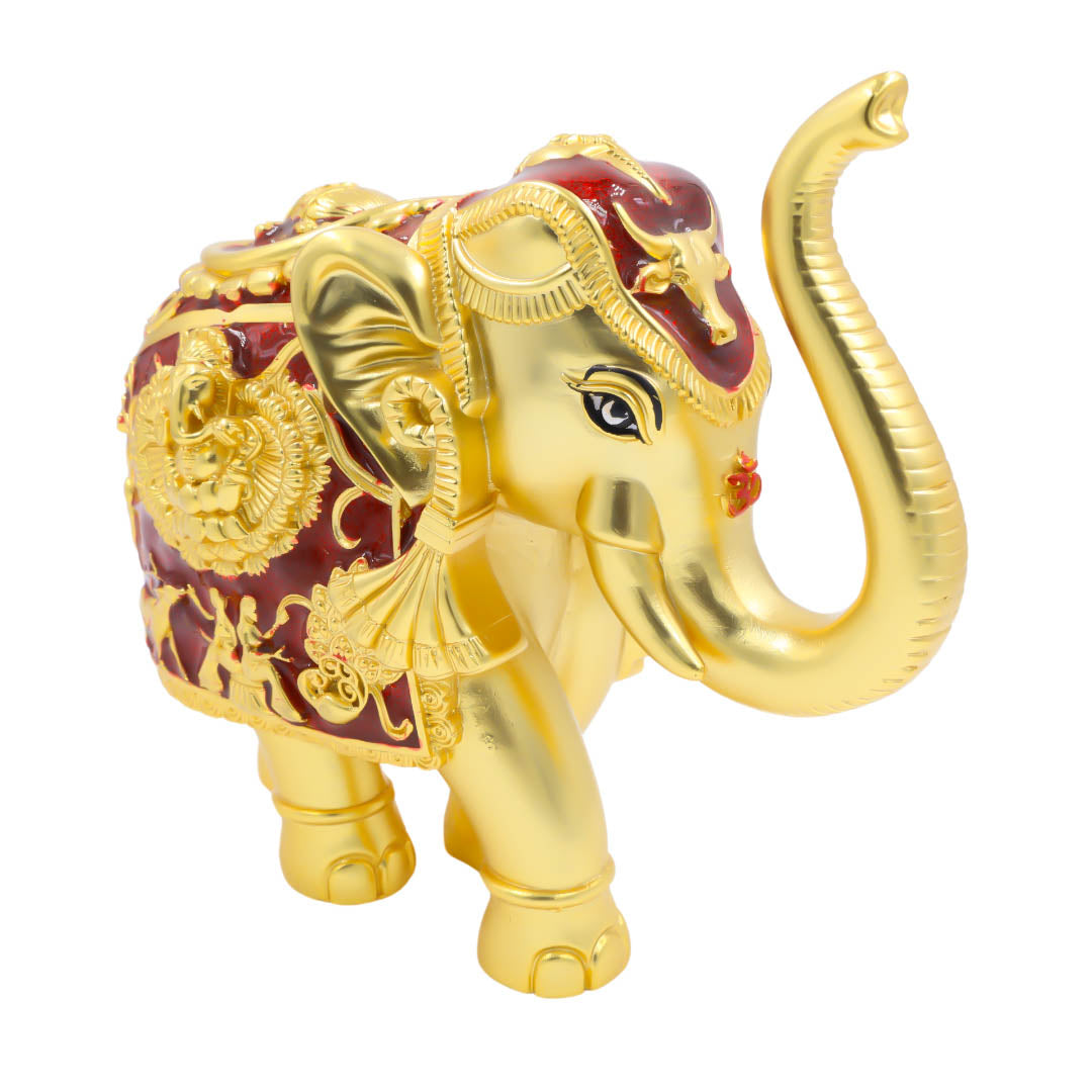 RAIKA'S SHANKH ELEPHANT GOLD MATT MAROON MEENA
