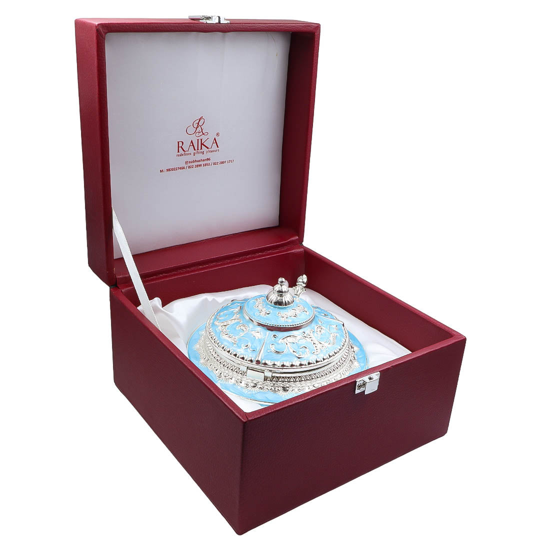 RAIKA'S SUGAR POT WITH BLUE COLOUR