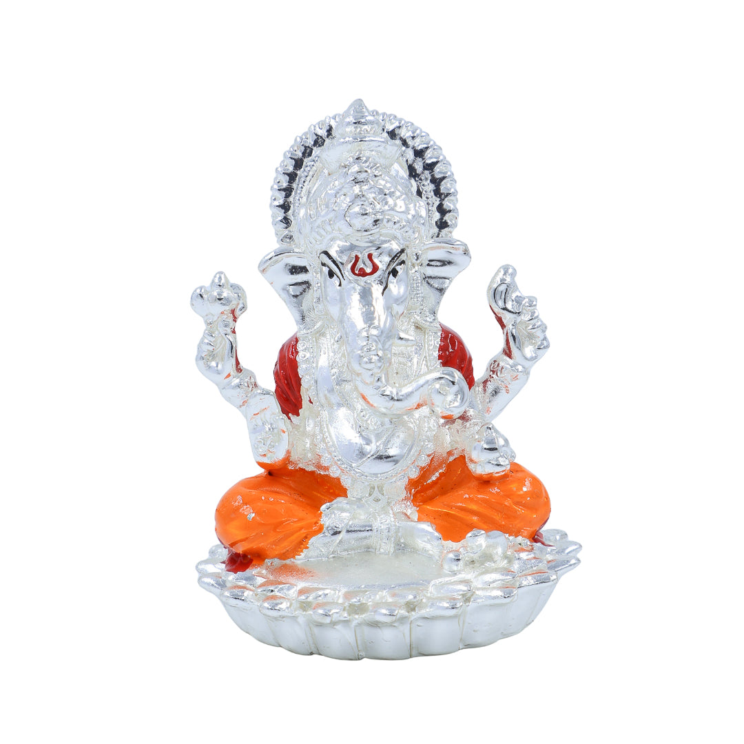 SILVER LOTUS GANESHA