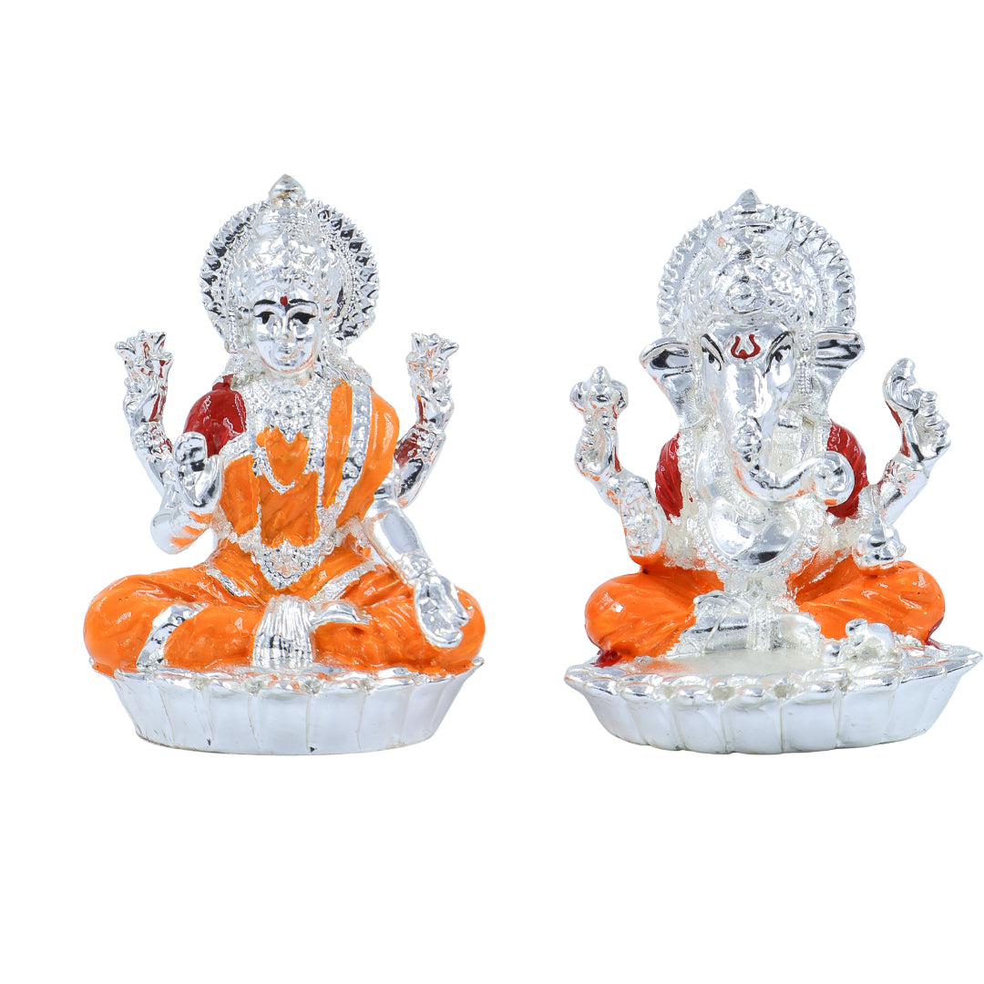 SILVER LOTUS GANESHA - LAXMI