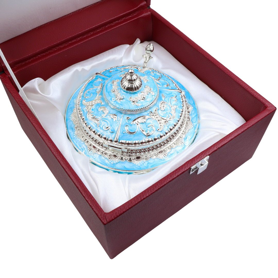 RAIKA'S SUGAR POT WITH BLUE COLOUR