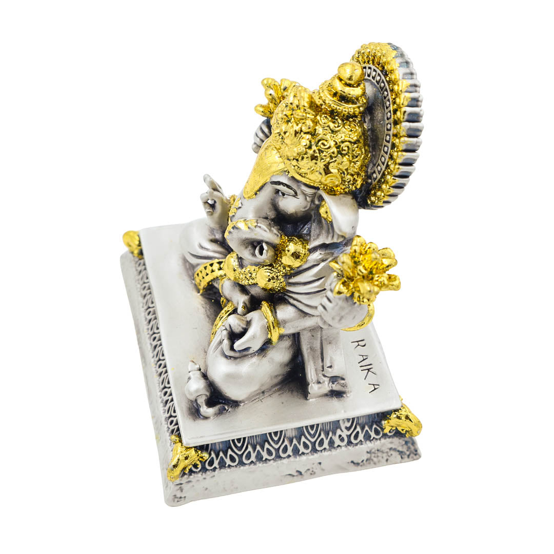 Raika's Ganesha - 3029 Silver Antiq Emery | Gold Leafing